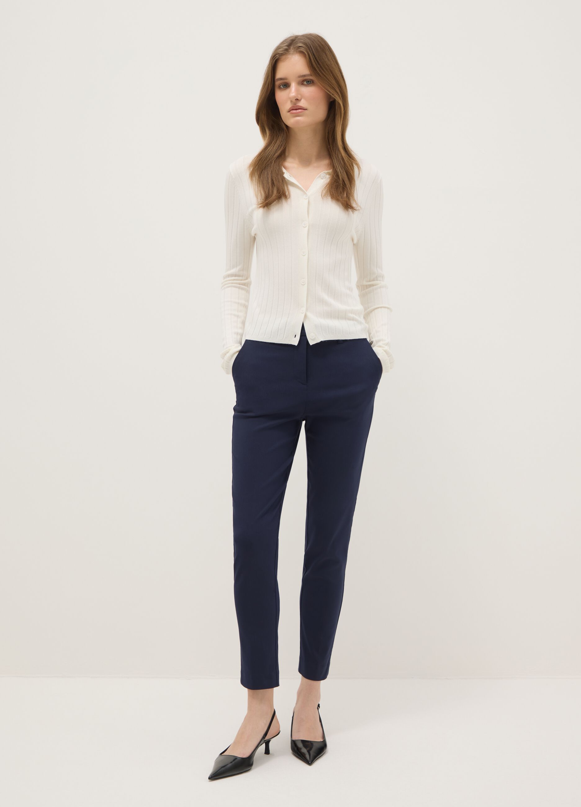 Blue Slim Fit Chino Trousers