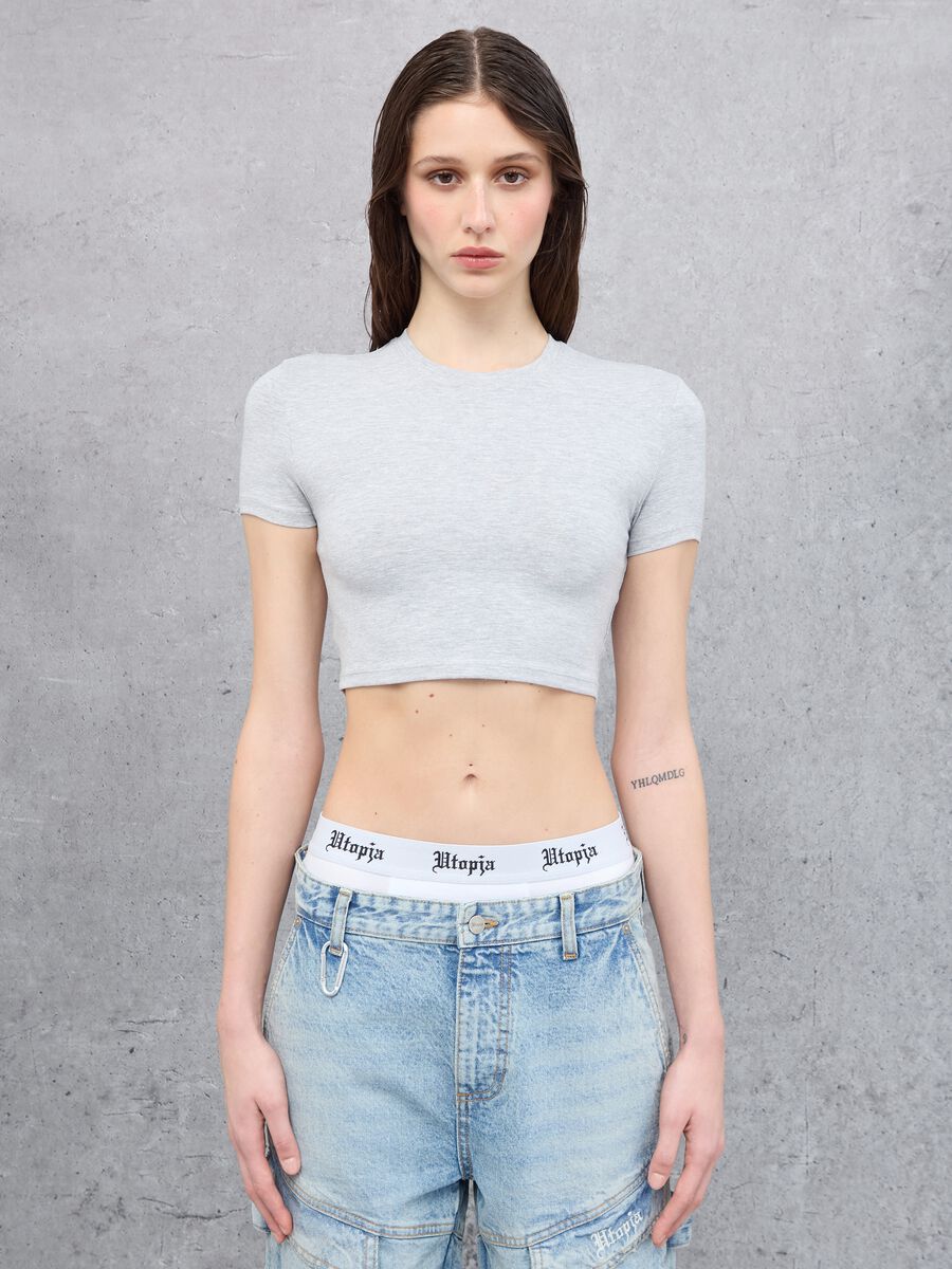 Crop T-shirt Gris Vintage_0
