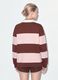 Sweatshirt castanha &agrave;s riscas em mistura de algod&atilde;o com colarinho, corte relaxed_1