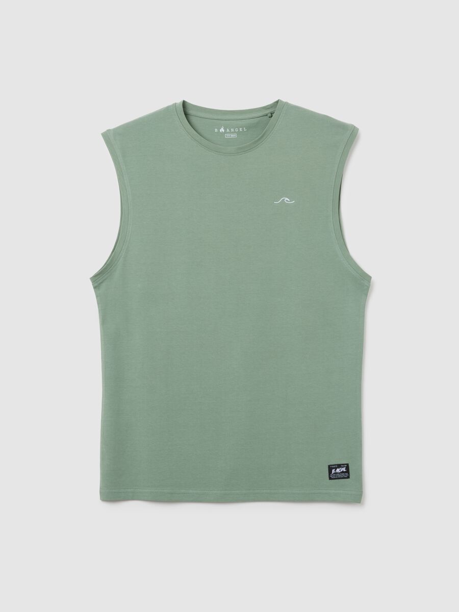 Men&rsquo;s green vest top in 100% cotton with regular fit_4