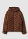 Brown padded jacket regular fit with hood_4
