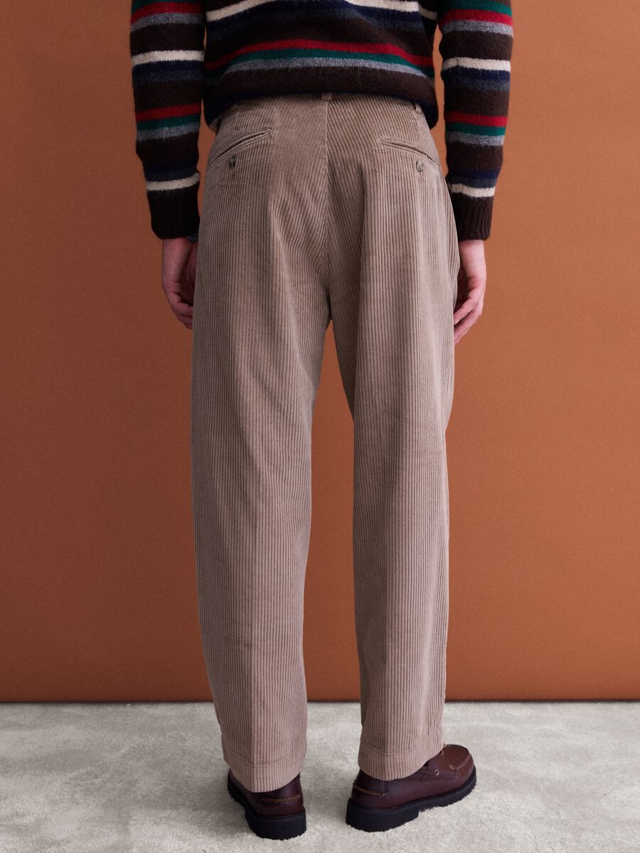 Brown pure cotton corduroy baggy-fit trousers_2