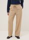 Beige viscose blend trousers with regular fit_1