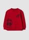 Red crew-neck sweatshirt in pure organic cotton_0