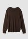 Brown crew-neck jumper in viscose blend, regular fit_4