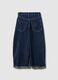 Girls' regular fit blue cotton-blend jeans with contrast stitching_4