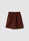 Brown pure cotton regular-fit shorts_0