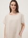 Beige pure linen dress with patch pockets, regular fit_0