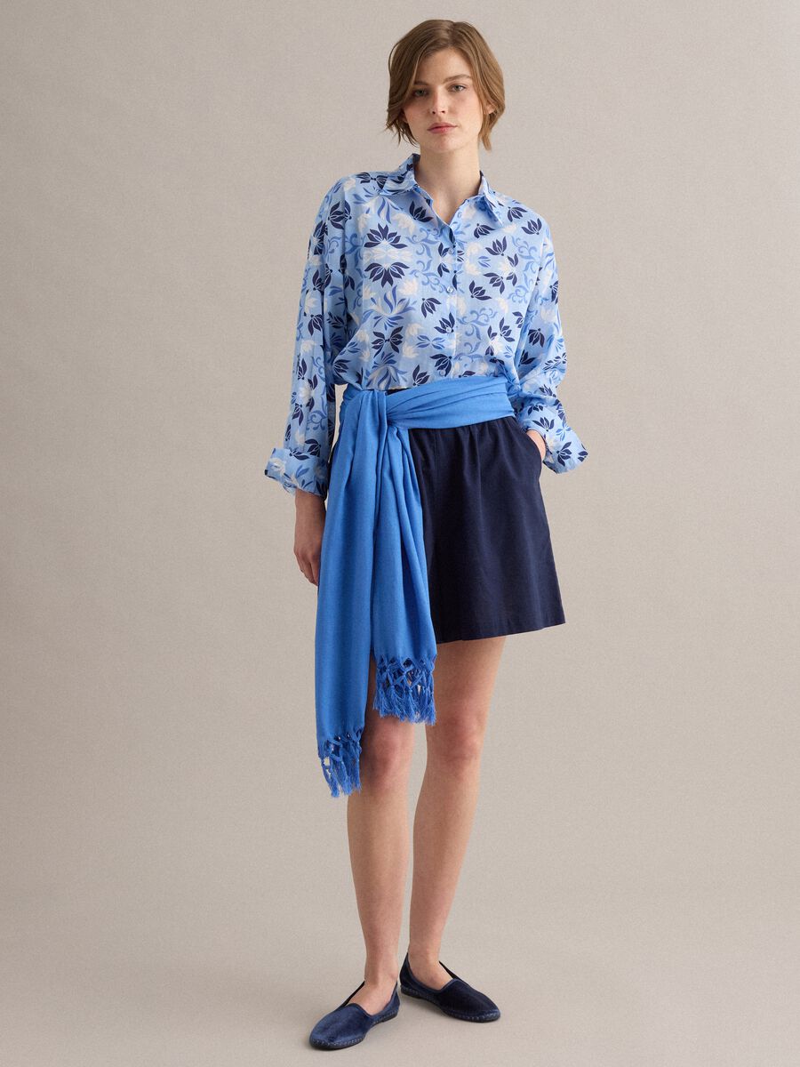 Light Blue Short-Sleeve Pure Cotton Shirt_2