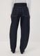 Dark wash pure cotton denim barrel-fit jeans_2