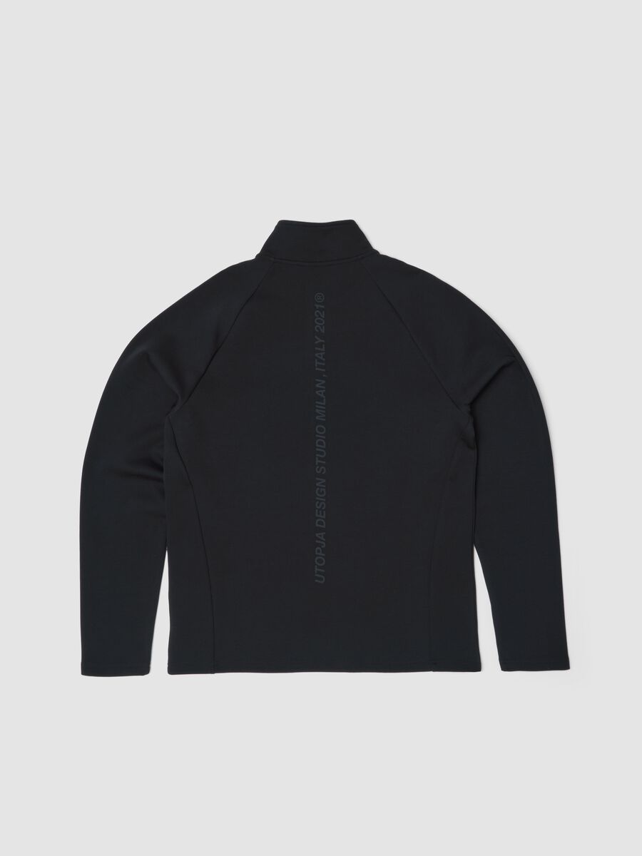 Sweat technique demi-zip &ndash; Coupe ajust&eacute;e Noir_5