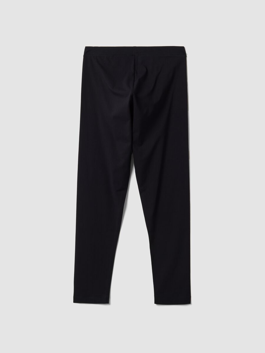 Black skinny-fit stretch cotton leggings_2
