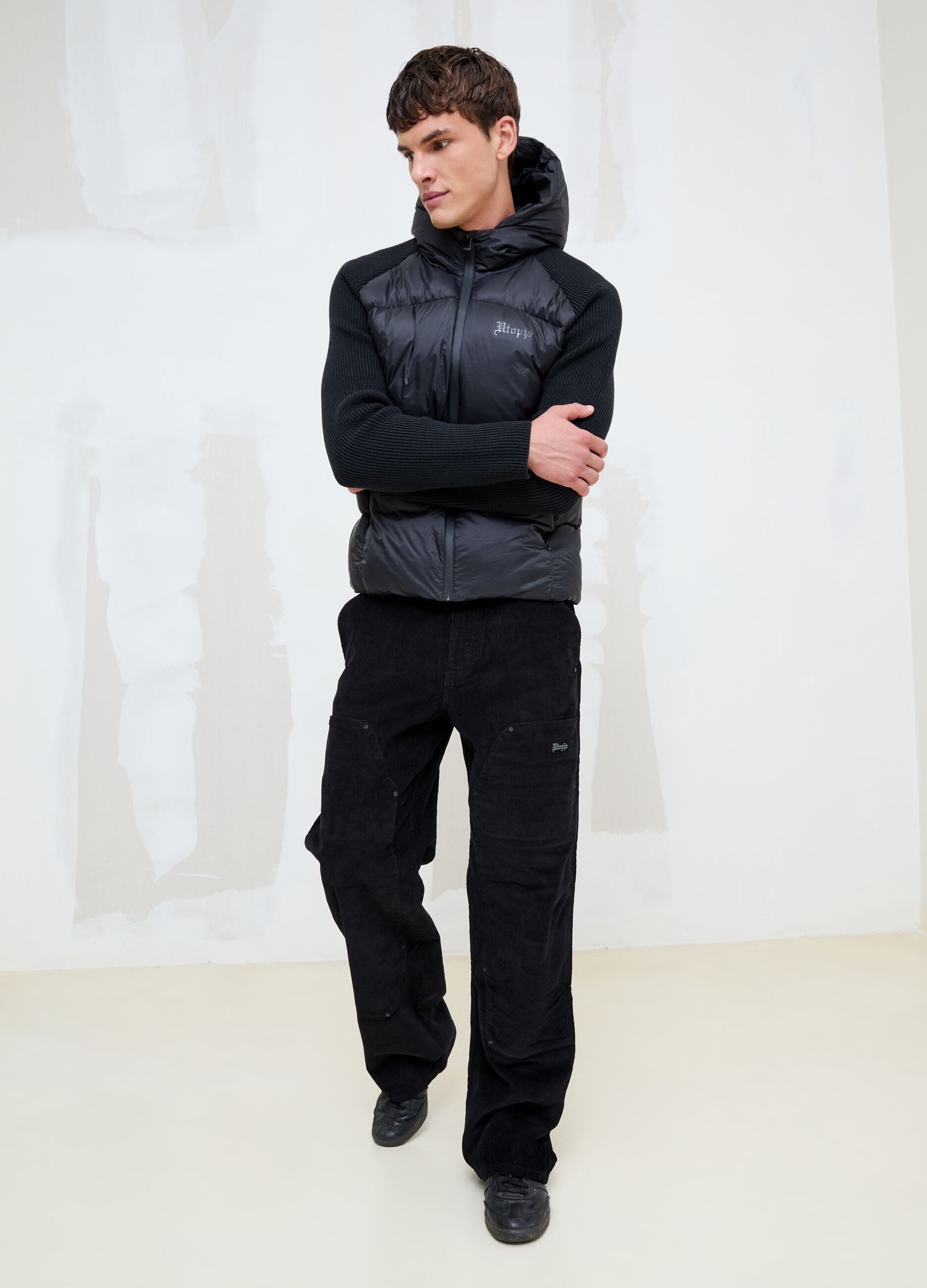 Black Corduroy Carpenter Trousers