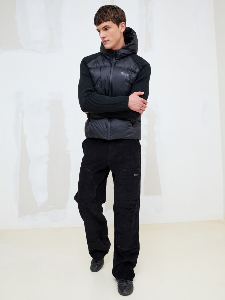 Black Corduroy Carpenter Trousers_0