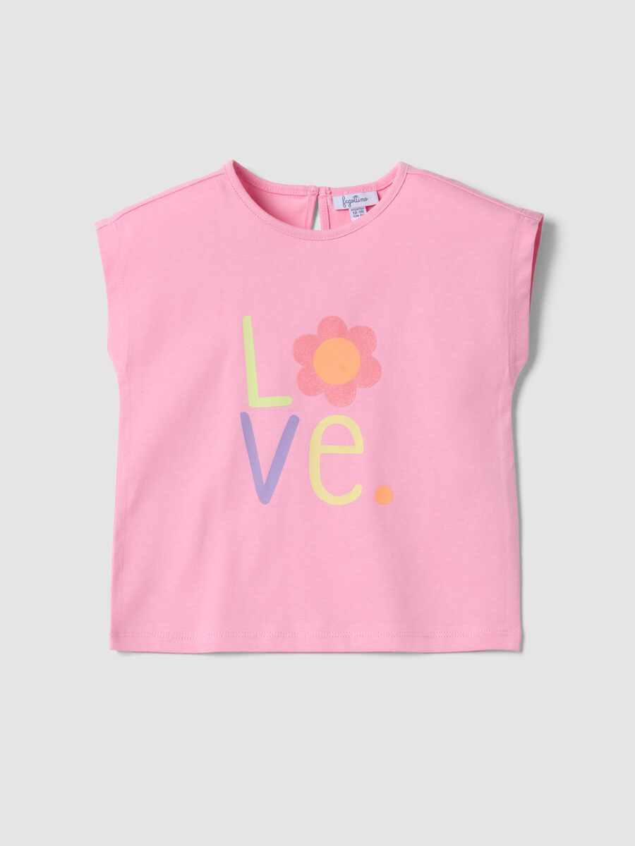 Girls' sleeveless pink pure cotton t-shirt, regular fit_0