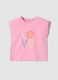 Girls' sleeveless pink pure cotton t-shirt, regular fit_0