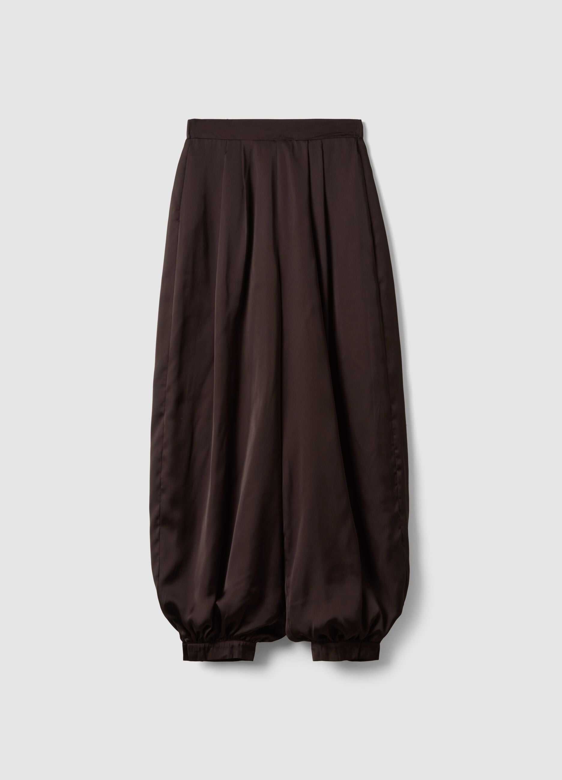 Braune Baggy-Fit-Hose mit elastischen B&uuml;ndchen