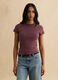 Fitted T-shirt in stretchy purple cotton_3