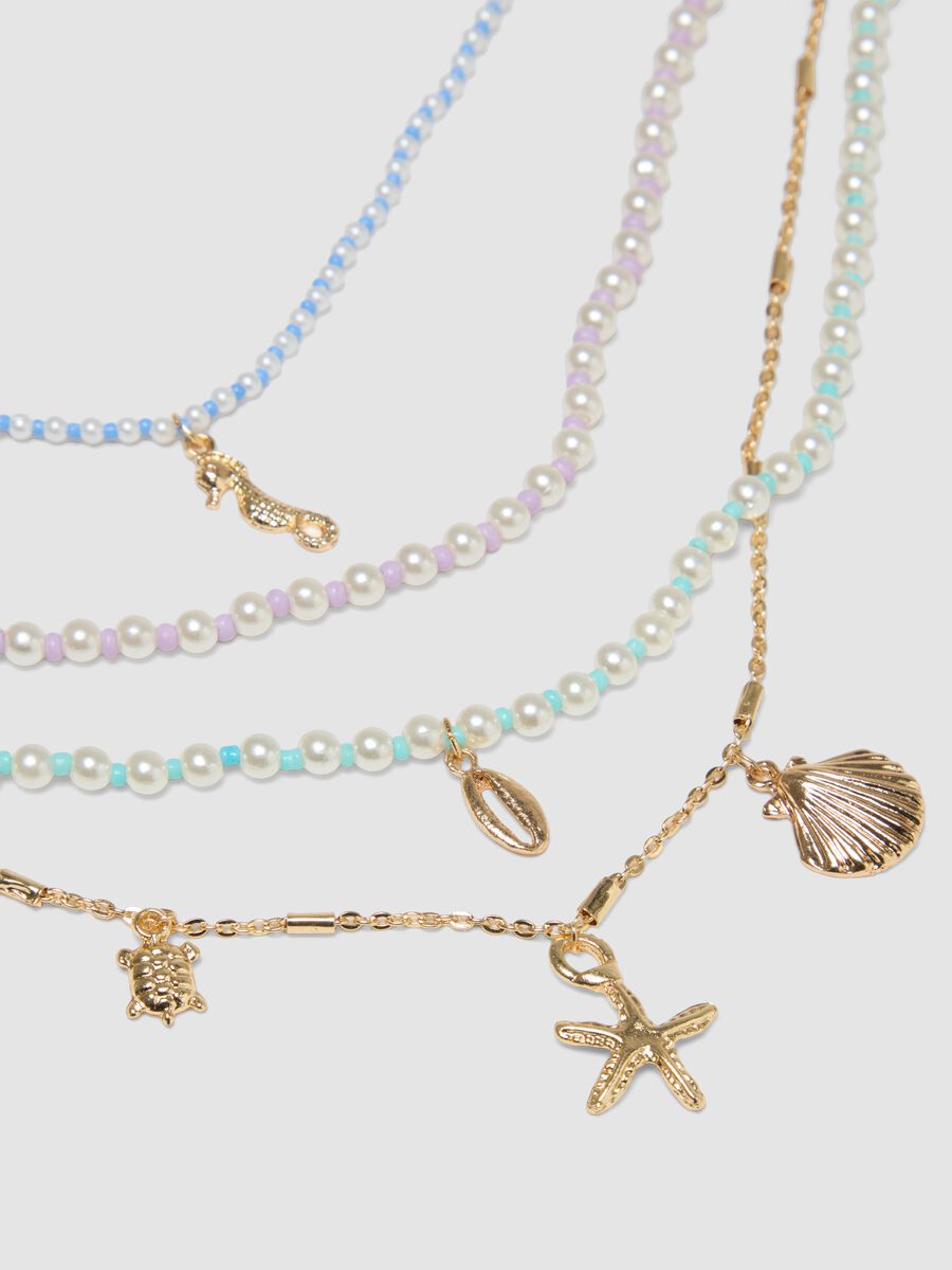 Adjustable multicolour necklace with marine charms_1