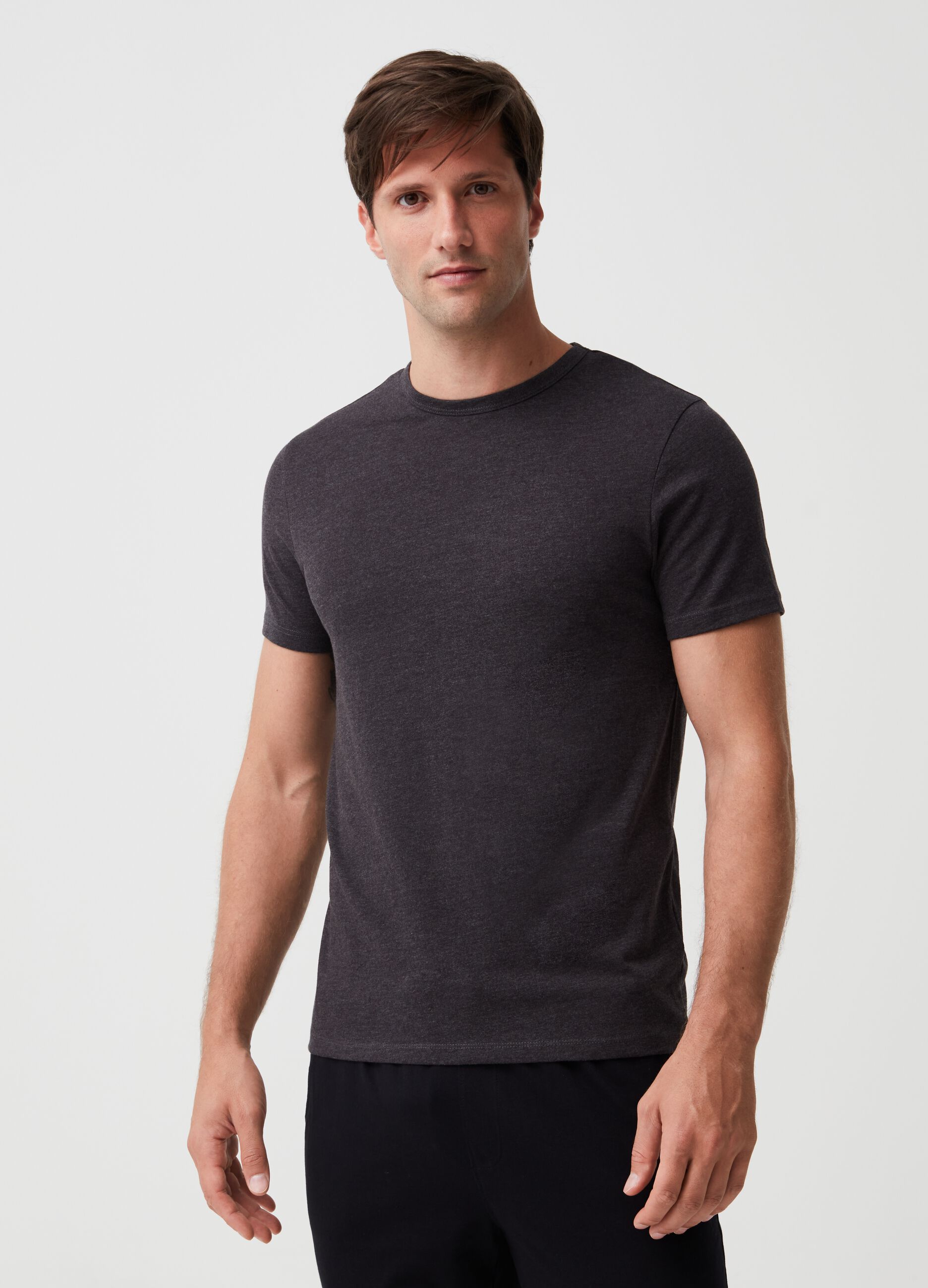 Bipack t-shirt intima in jersey mélange
