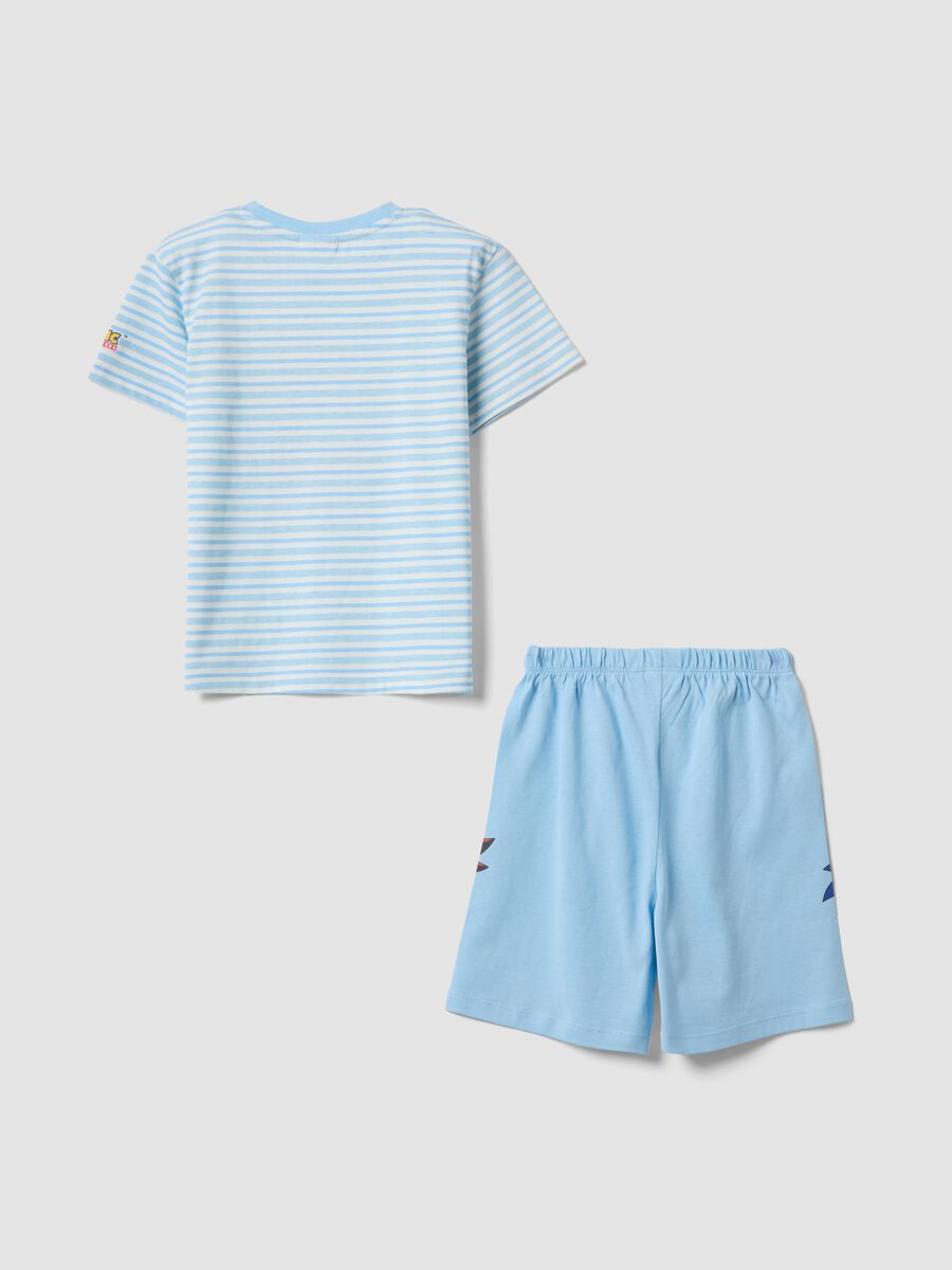 Light blue pure cotton boys&rsquo; short pyjamas with Sonic prints_1