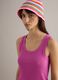 Pink stretch cotton regular fit tank top_0