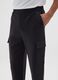 Black cotton blend regular fit trousers_3