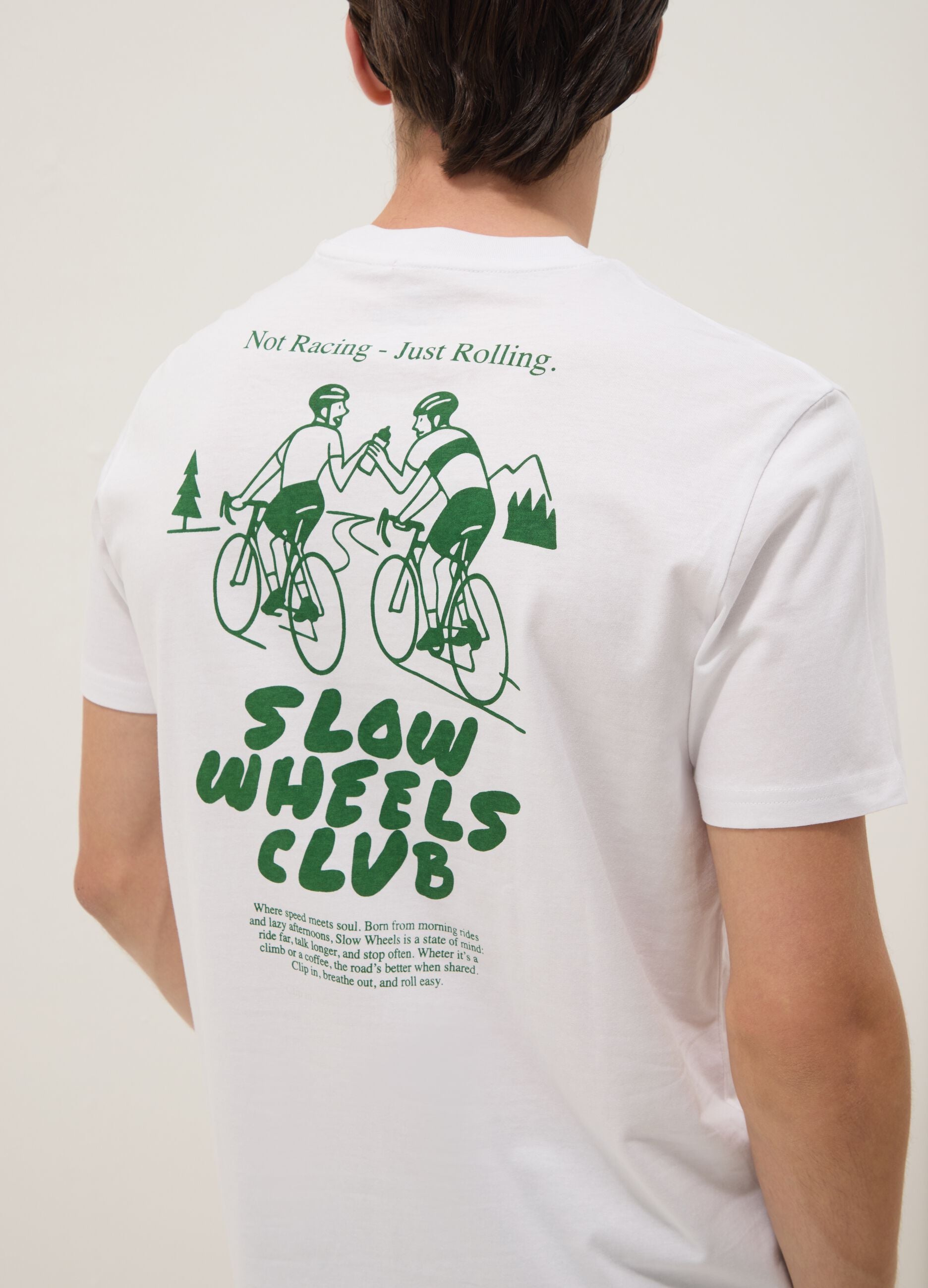 Wei&szlig;es T-Shirt aus reiner Baumwolle mit Print, Regular Fit