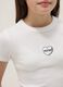 T-shirt ajustada em algod&atilde;o el&aacute;stico branco para rapariga com frase_2