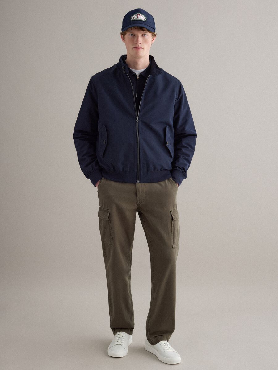 Regular fit blue jacket with zip_2