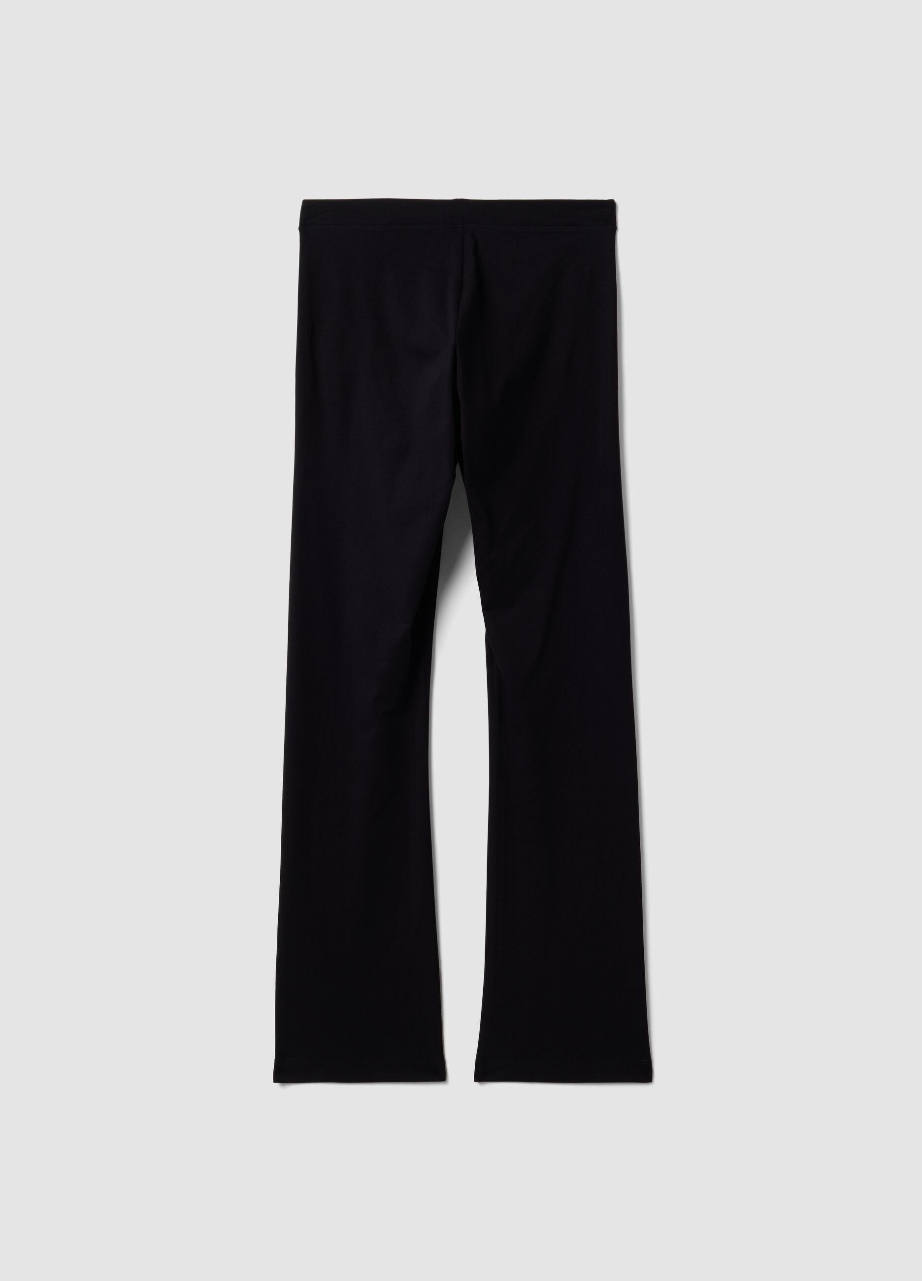 Leggings neri flare in cotone elasticizzato