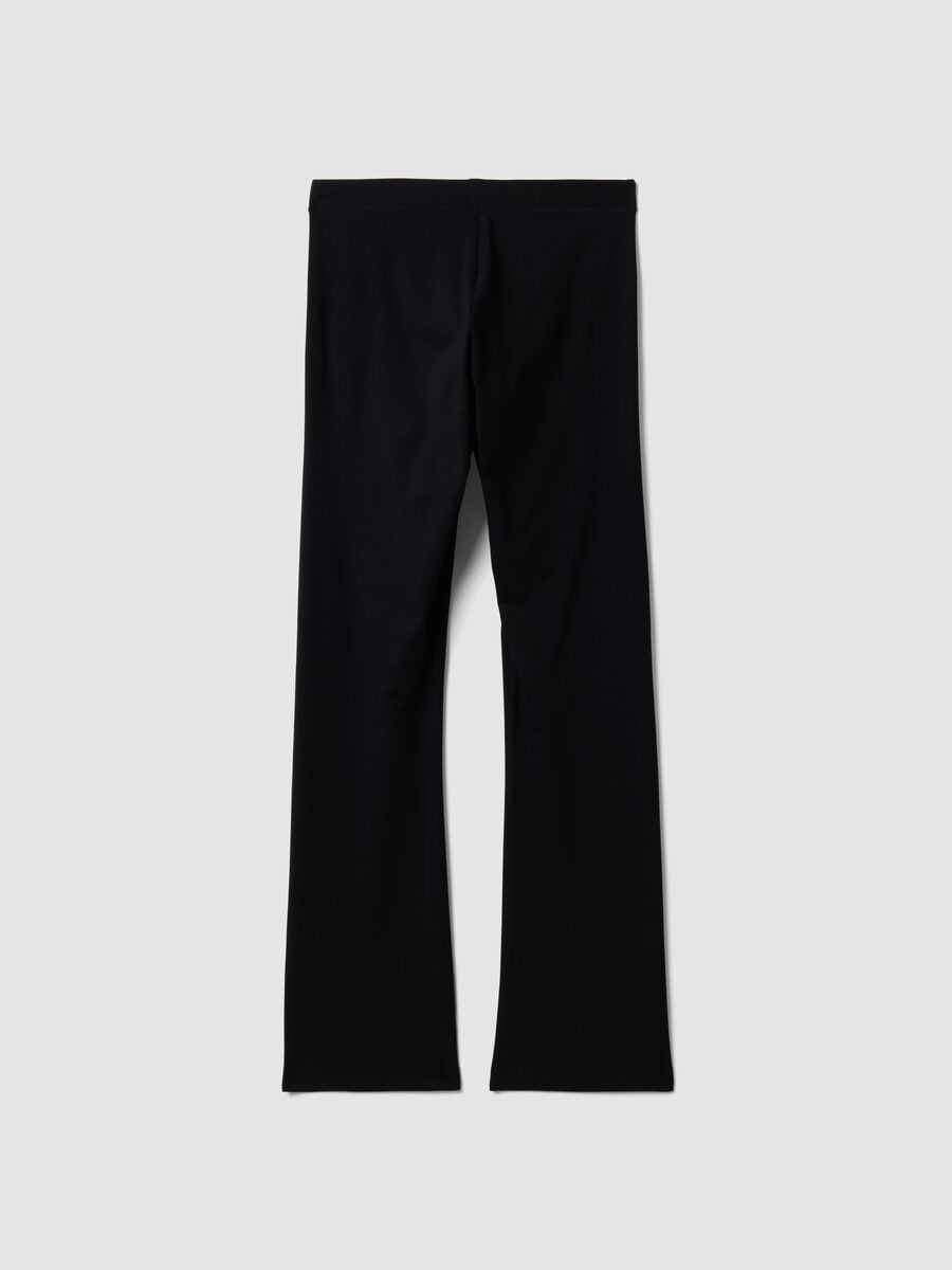 Leggings neri flare in cotone elasticizzato_2