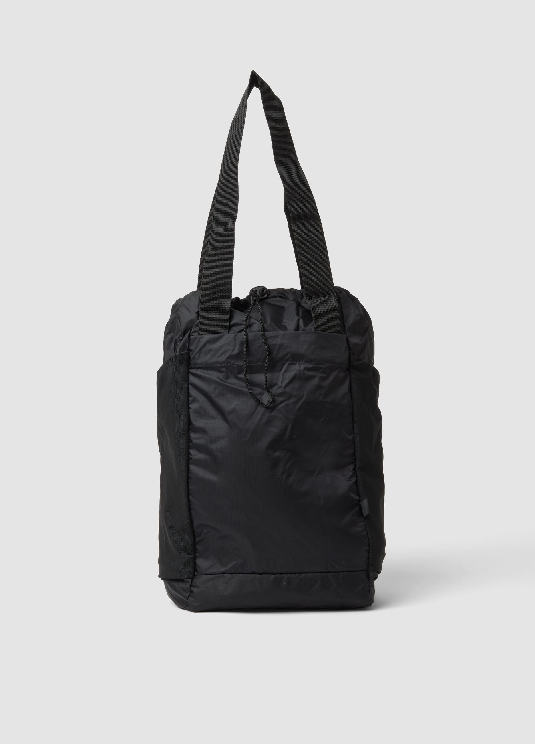 Black foldable sports bag with double handles