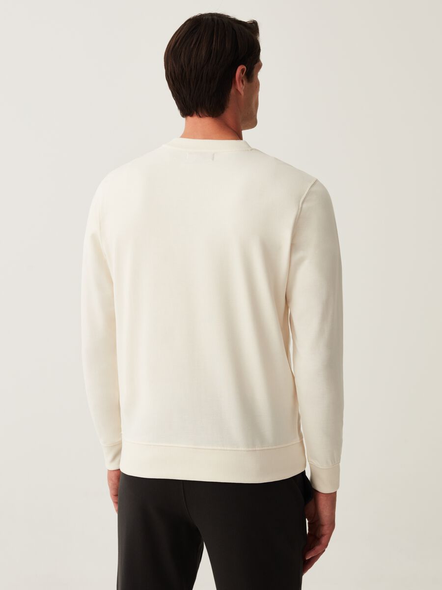 Sweatshirt with round neck and V detail_2