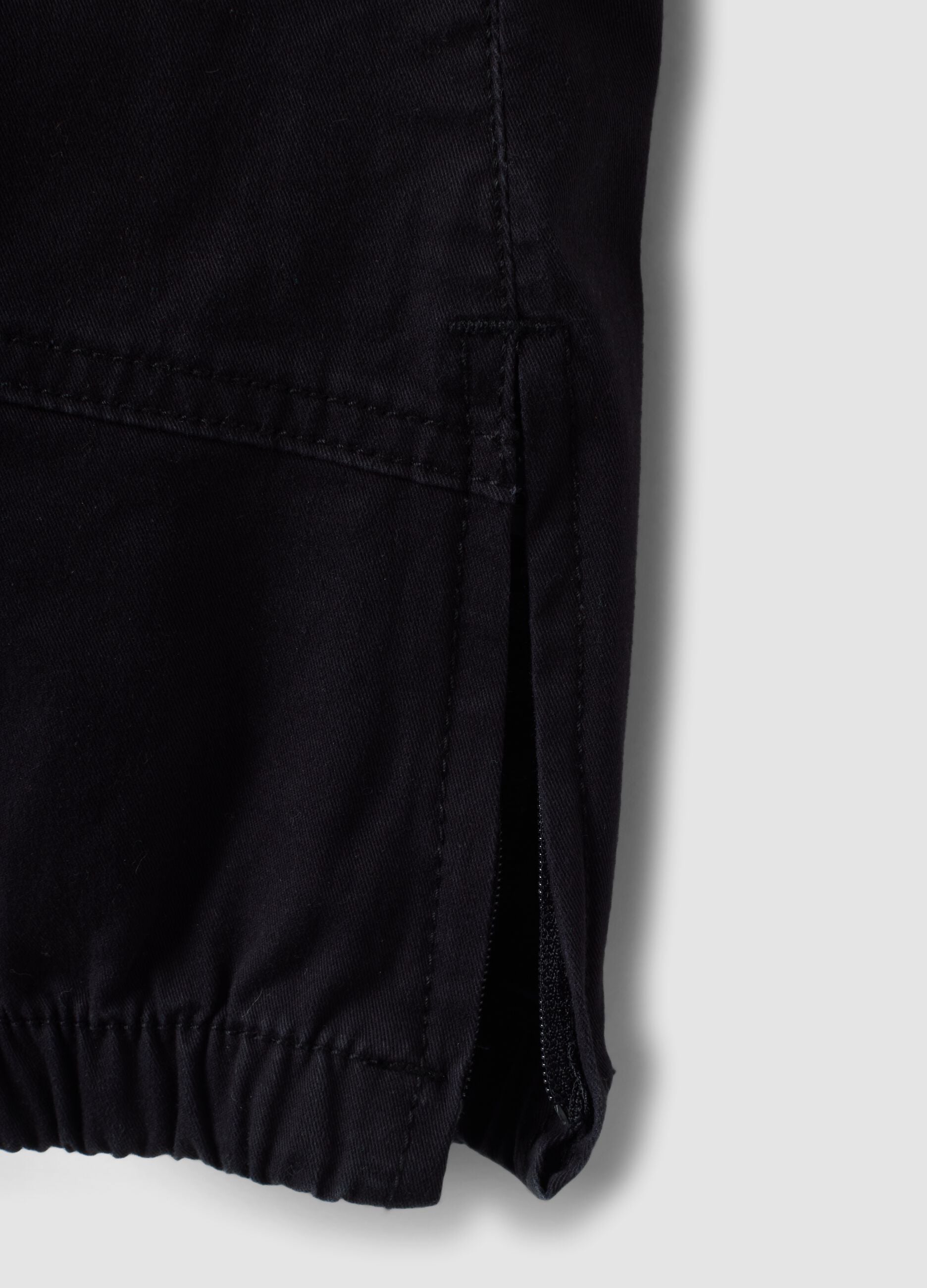 Black stretch cotton jogger trousers for boys
