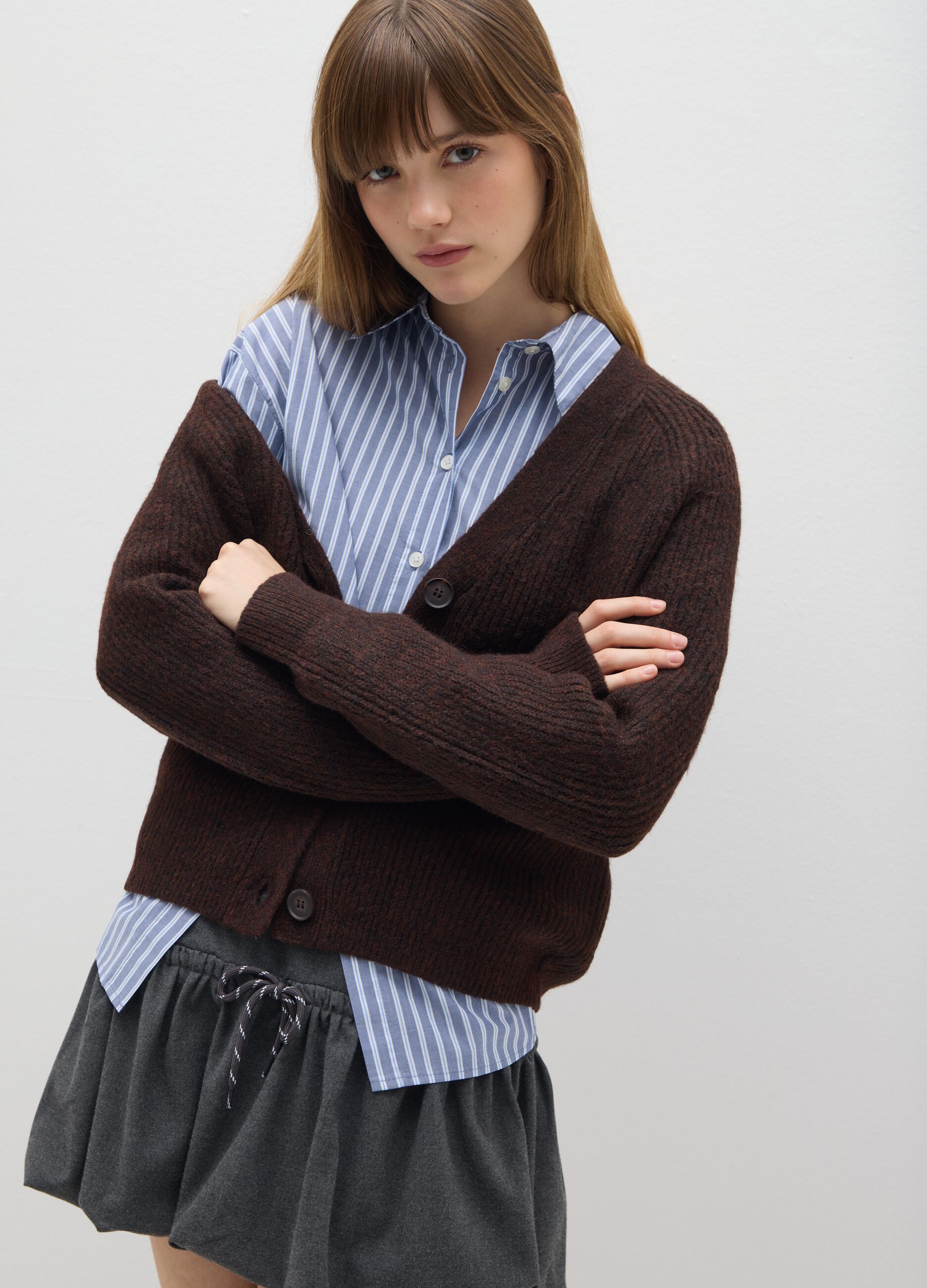 Brown oversized cardigan