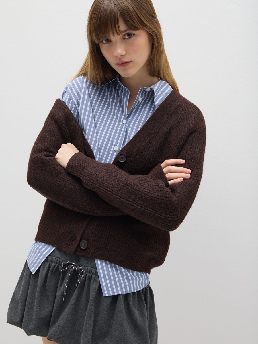 Brown oversized cardigan_0