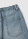 Jeans aus reinem Baumwoll-Denim in Blau mit weitem Bein_5