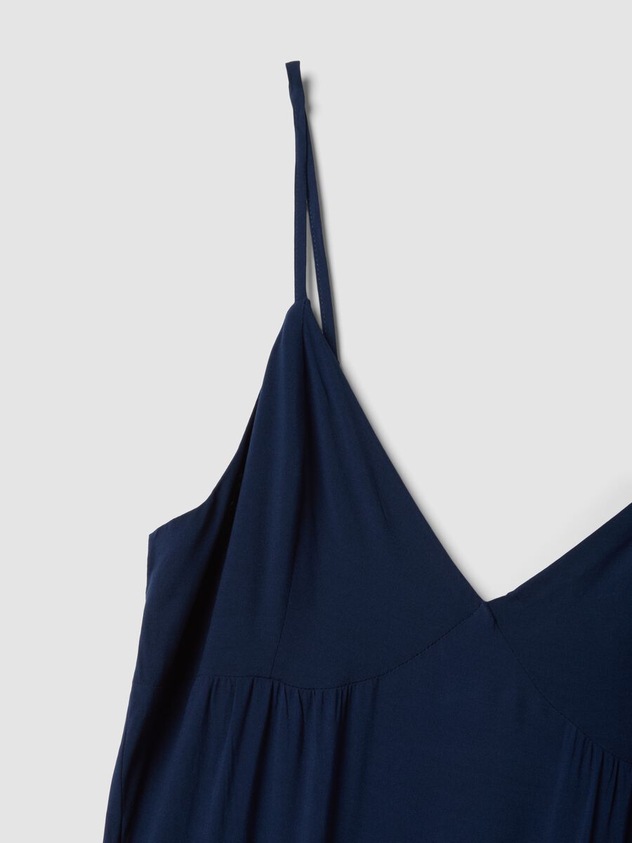 Long blue dress in pure viscose_5