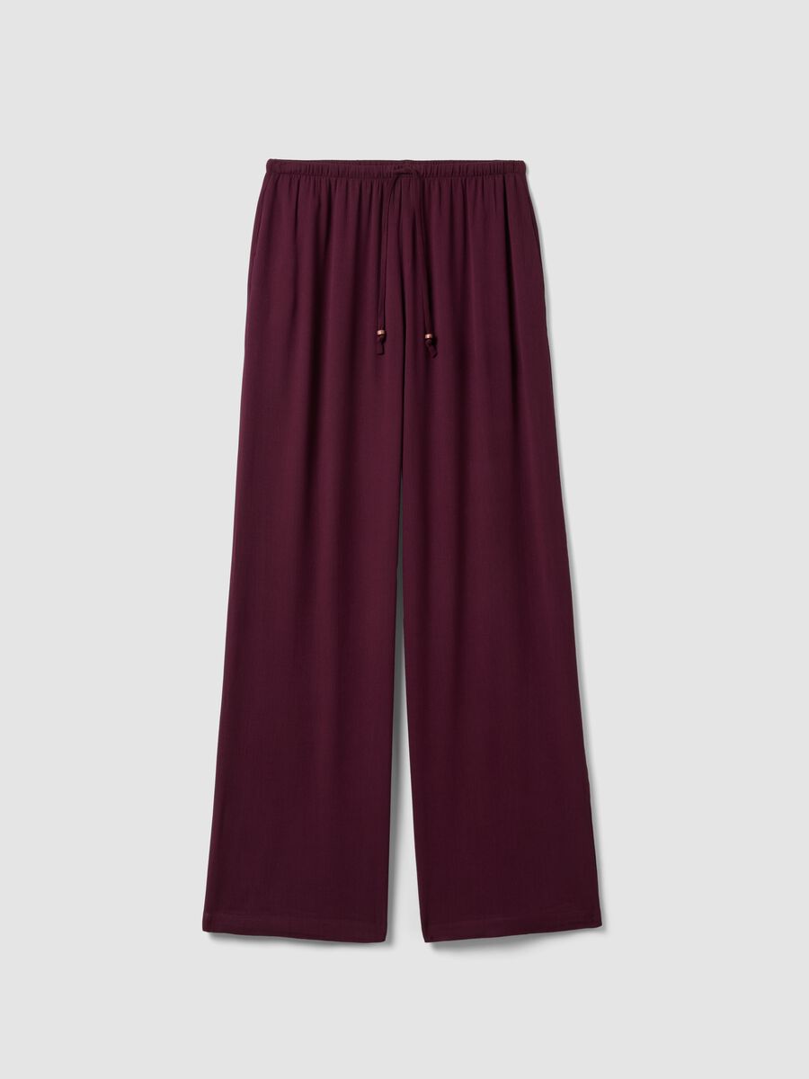 Purple palazzo trousers in pure viscose_4