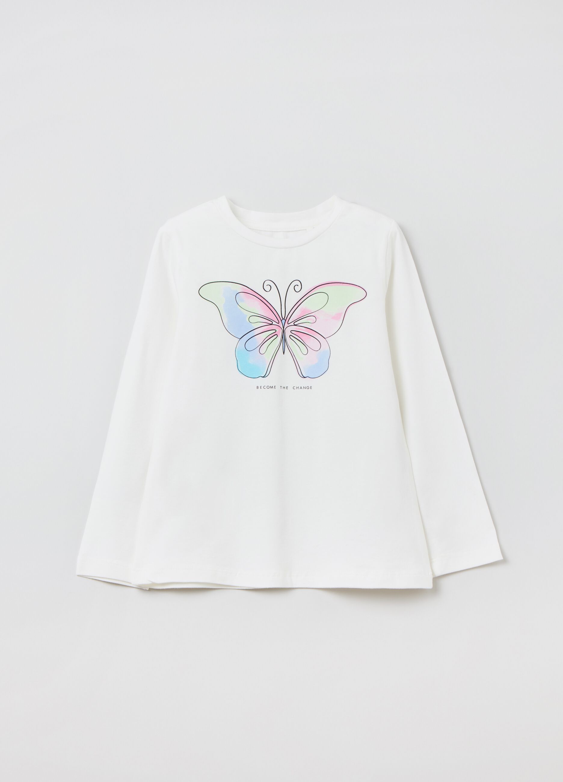 Camiseta de algodón con mariposa