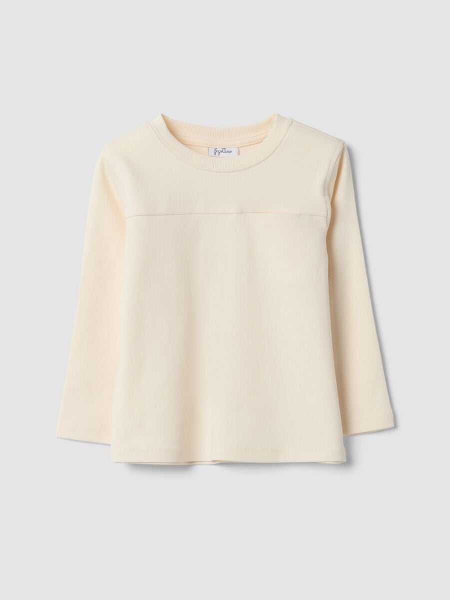 Maglietta beige girocollo in puro cotone organico_0