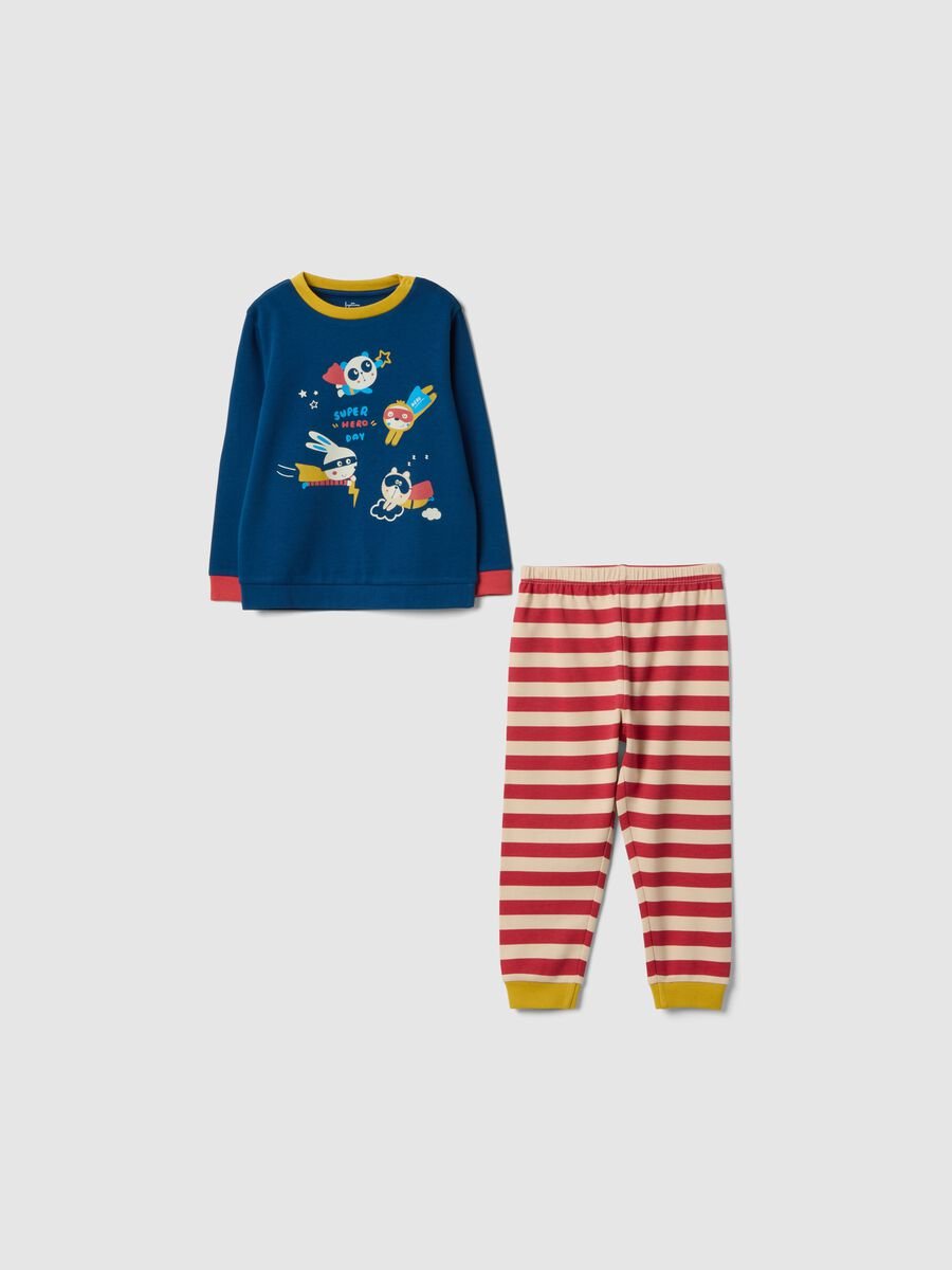 Pigiama in puro cotone multicolor da neonato regular fit con supereroi_0
