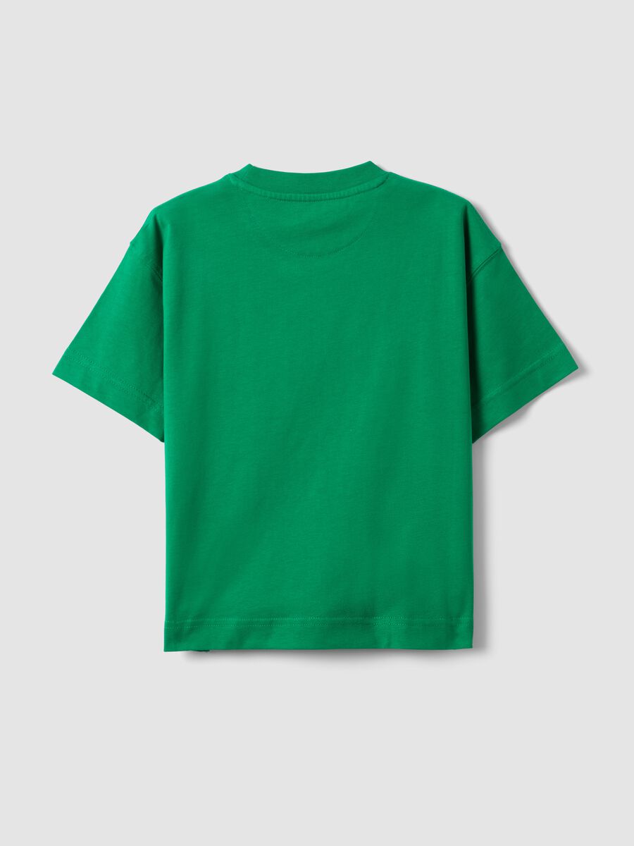 T-shirt verde infantil em puro algod&atilde;o com ajuste oversize_1