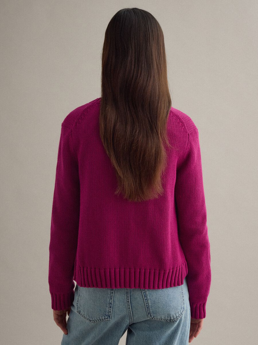 Red cardigan in pure cotton regular fit with buttons_3