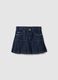 Girl's regular fit blue cotton-blend skirt with contrast stitching_3