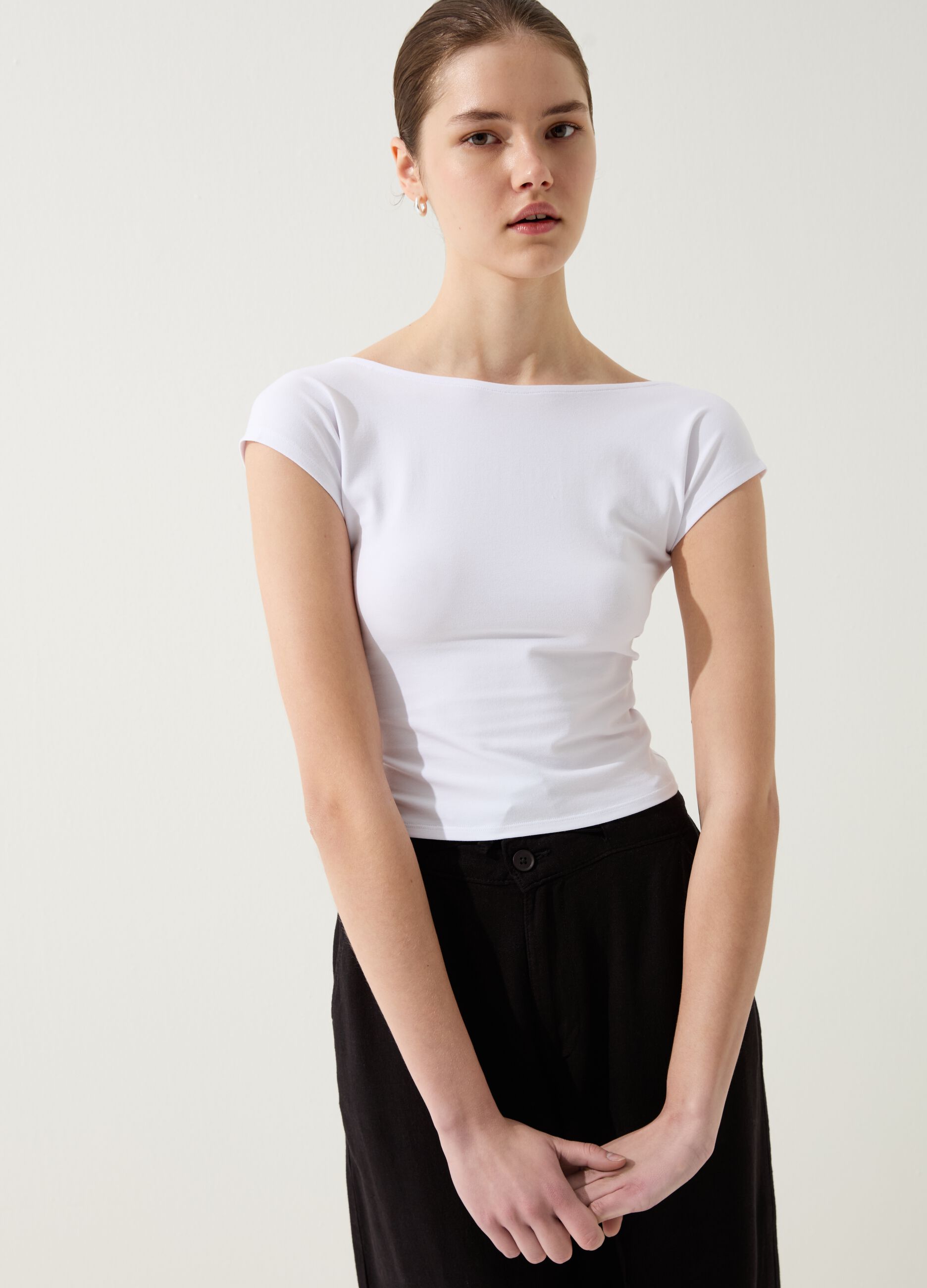 Lurex T-shirt with bare back