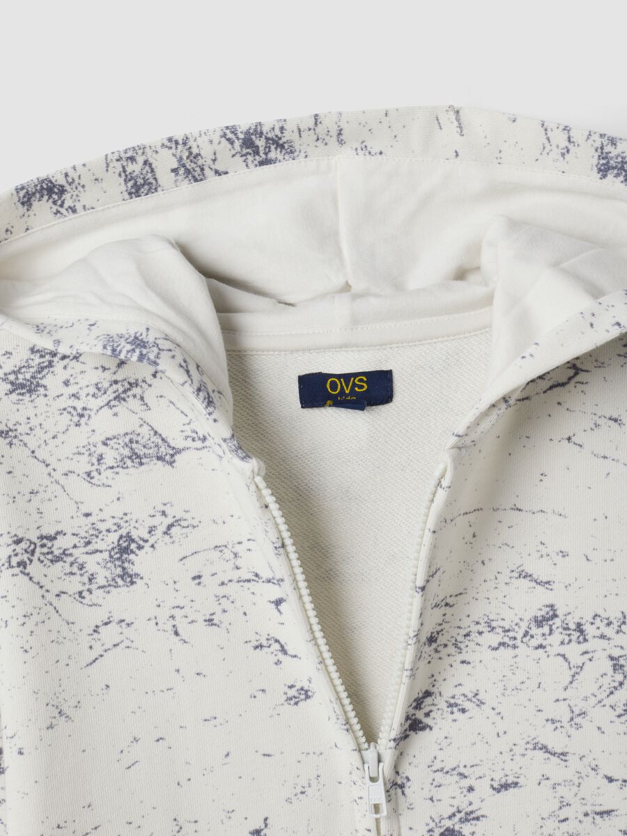White cotton-blend hoodie sweatshirt with crew neck, oversized fit_1