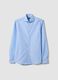 Light blue pure cotton Oxford shirt with cutaway collar, slim fit_0