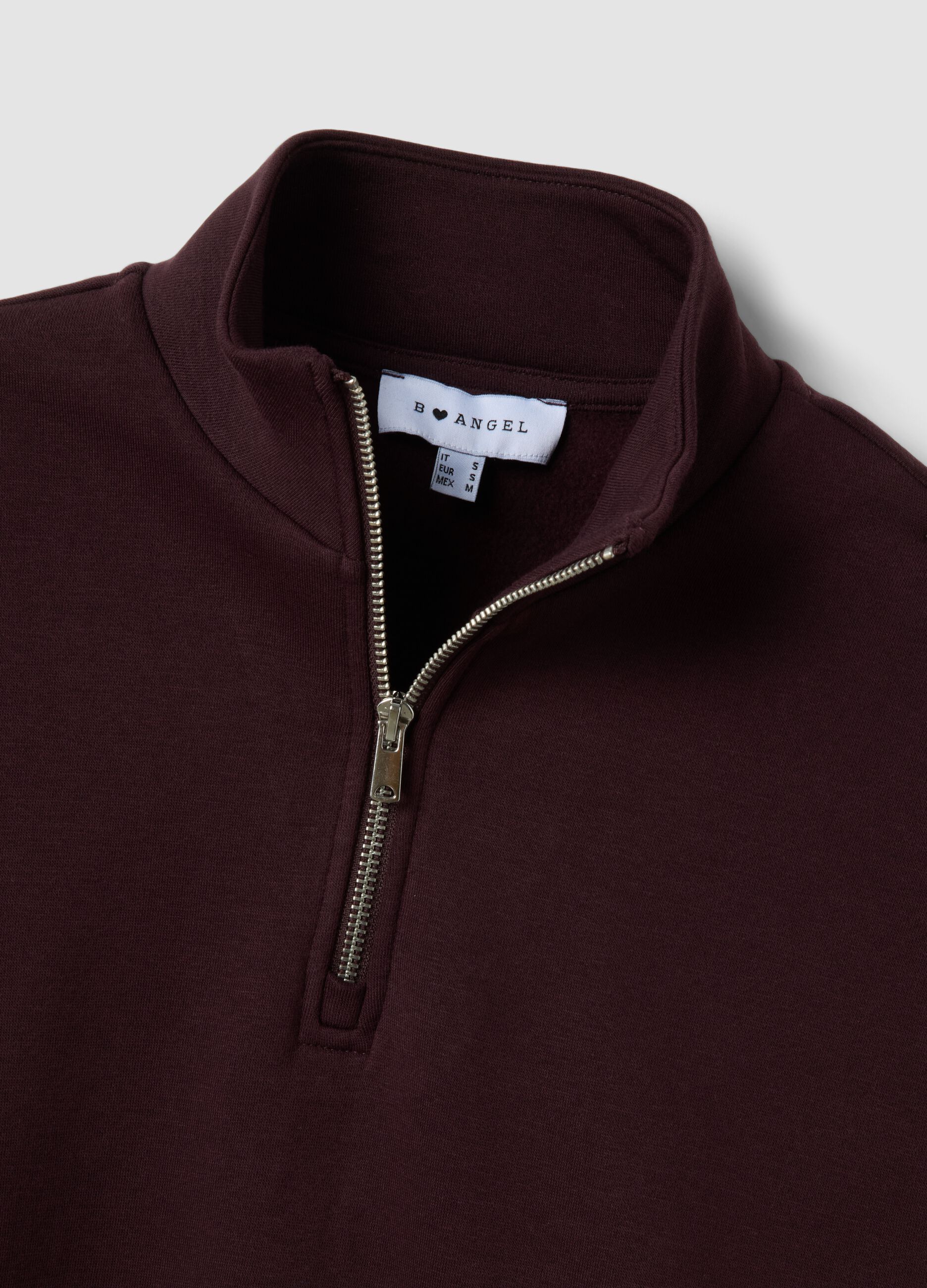 Lila Half-Zip aus Baumwollmix im Layering-Look, Regular Fit